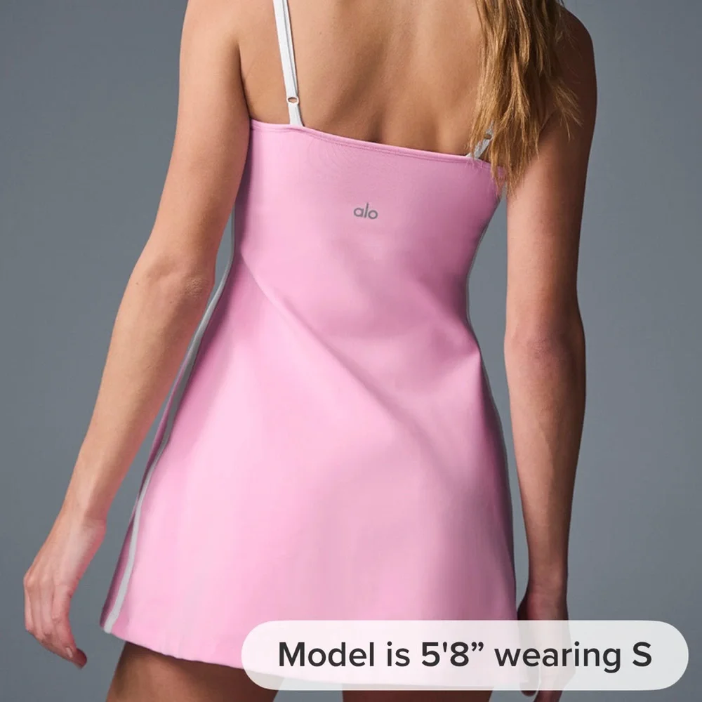 Alo Airbrush Streamlined Dress BNWT Sweet Pink - Picture 2 of 9
